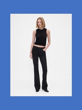 GAP Black Long and lean Low Rise Bootcut Jeans with Clean Five-Pocket Styling